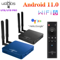 2022 UGOOS UT8 PRO Smart TV BOX Android 11 DDR4 8GB RAM 64GB UT8 4GB 32GB RK3568 WiFi6 1000M 4K Media Player BT Voice Remote