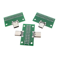 1Pcs USB 3.1 Type C Male to Female Test 2.54mm PCB Board Adapter 24 Pin Connector Socket For Data Line Wire Cable Transfer