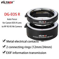 VILTROX DG-EOS R Metal Mount Auto Focus AF Macro Extension Tube Adapter Ring(12mm+24mm) for Canon EOS R/ RP Lens and Camera Body