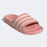 【adidas 愛迪達】ADILETTE AQUA 女款 運動 拖鞋 粉紅米白(GZ5877)