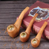 Solid Wood Classic Pipe Smoking High Quality New Design Wood Tobacco Pipe Free Smoke Smoking Accessories