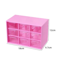 Six Square Grid Transparent Drawer Storage Box Plastic Student Desk Stationery Cosmetics Lipstick Rack Dustproof Organizers Box
