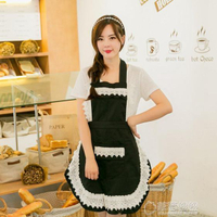 韓版蕾絲圍裙 韓式家居圍裙 工作圍裙咖啡店圍裙 廚房家居圍裙 【麥田印象】