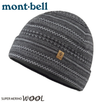 【Mont-Bell 日本 LT JACQUARD WARM CAP提花帽《鐵灰》】1118236/保暖帽/毛線帽/羊毛帽