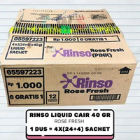 RINSO Cair Molto Rose Fresh Perfume Royal Gold Liquid Detergent 40 gr Sachet - 1 Dus / 96+16 Pcs Roy