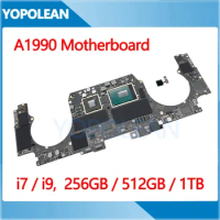 Original For Macbook Pro 15" Retina A1990 Motherboard Logic Board i7 i9 256GB 500GB 1TB With Touch ID 2018 2019