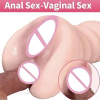 Masturbation Cup Pocket Pussy Vagina For Men Soft Silicone 2 In 1 Sexy Toys Double Channels Fake Vagina¨sex Toy Adult Supplies