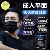 《 天天 》HEPA 成人平面醫療口罩 隕石黑 黑色 台灣製 雙鋼印 康匠 盒裝 30入 天天口罩 透氣 賣場還有中衛