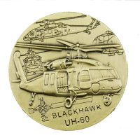 United States Military Blackhawk UH-60 army Commemorative Coin Bronze Plated Coin Military Fans Collectible Gift Challenge Coin