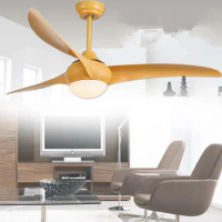 Vintage 42inch LED Ceiling Fan with Lights Remote Control for Living Room Bedroom Home Industrial Wooden Ceiling Fan Lamp 220V