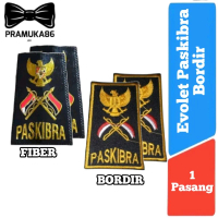 Evolet Paskibra GARUDA HITAM / Sepasang Tanda Pundak Paskibraka Garuda Hitam Bordir / Dek Lambang Pa