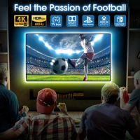 2024 Upgrade TV LED Backlight Sync with Picture Music for HDMI Sync Box Light Tv Experience the Passion of Football 40-85Inch