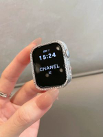 鑲鑽PC邊框硬殼適用蘋果手錶s11通用iwatchs10半包保護殼華為FIT4透明適用：紅米watch4