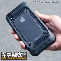 FATBEAR-Tactical Military Grade Rugged Shockproof Armor, Protective Skin Case for Apple iPhone X XS Max XR