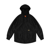 Predecessors Taf Jacket Trackblack Hitam Taslan Lightweight Waterproof Hooded Fit Kancing Kantong Zi