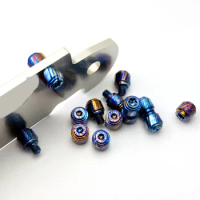 Roast Blue Custom Titanium Damascus Folding Knife Thumb Stud Pushed Screws for Benchmade Bugout 535 Knives Rivet DIY Accessories