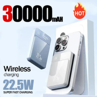 30000mah 15W Wireless Powerbank Super Fast Charging Magnetic Qi 22.5W Magsafe Charger Power Bank For iphone 15 14 13 Pro Samsung