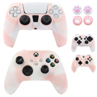 Pink Soft Silicon Control Cover for PS4 PS5 Controller Joystick Skin Case for Xbox One S / Series X /Switch Pro Game Accessories