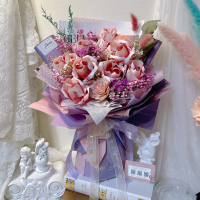 喜滋滋花藝 送妳有錢花/網紅玫瑰鈔票花束-9朵鈔票玫瑰_純製作費/真鈔另外轉帳(生日 情人節 母親節 週年)