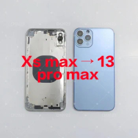Diy Housing For iPhone XS MAX to 13 Pro MAX Battery Midframe Replacement, XS MAX Like 13PRO MAX Frame Shiny Chassis
