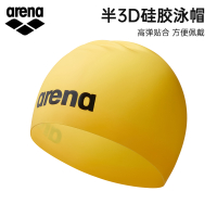 arena หมวกว่ายน้ำซิลิโคน ยืดหยุ่นสูง กันน้ำ พิมพ์ลาย สำหรับผู้ชายและผู้หญิง ผมยาว สีพื้น ซิลิโคนแฟชั