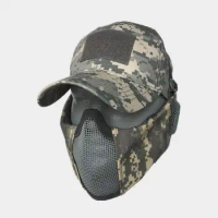 Airsoft Half Face Guard Lightweight Tactical Face with Ear Protection Breathable Hat for Airsoft Camping Cosplay Airsoft Face
