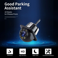 Premium Hippcron Kamera Mundur Mobil Parkir Rear View Camera 8 LED Waterproof - HP70