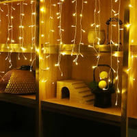 MH - Lampu Tumblr Led Tirai 110 Led Hias Hijang Dekorasi Dinding Kamar Light Tumbler