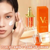Krim Tone-up Vitamin C, Lima Vitamin C, Krim Badan, Bebas Kulit, Toning Pelembap Cahaya, Penghidrata