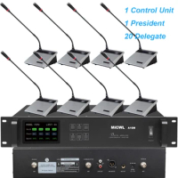 MiCWL 1 Control Unit 1 President 20 Delegate Wireless Conference Microphone Meeting Room Mic System - Support up to 300pcs Mics