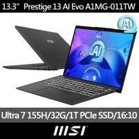 MSI 微星 13吋Ultra7 商務AI筆電(Prestige 13 AI Evo/Ultra 7 155H/32G/1TB SSD/Win11P/A1MG-011TW)
