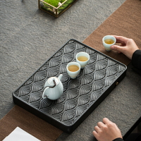 全陶瓷茶盤一體式瀝水盤功夫茶臺茶海排水家用簡約小型高端干泡臺
