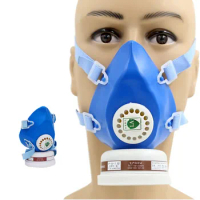 Reusable Half Face Respirator Gas Mask P-A-1 Filtering Box Organic Vapor Particulate For Painting Spraying Polishing Protection