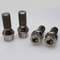 Jntitanti Gr5 titanium lug bolt screws hub bolt M14*1.5*28 bolt with cone seat