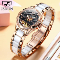 JSDUN 8831 Fashion Mechanical Watch Gift Stainless Steel Watchband Round-dial