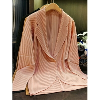 【巴黎精品】西裝外套皺褶西服-三宅風簡約日系翻領女外套3色a1hm39
