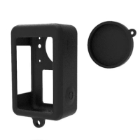 For Osmo Action 3 Housing Case Frame + Lens Cap Cover Silicon Protective Cover Case