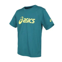ASICS 男短袖T恤-台灣製 吸濕排汗 運動 上衣 慢跑 路跑 亞瑟士 綠黃