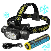 NITECORE HC68 2000Lumen Dual Beam E-focus USB Rechargeable Headlamp +NL1835LTHP Low Temperature Resistant -40C Battery Headlight