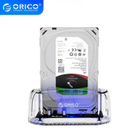ORICO 3.5 Inch USB to SATA Transparent HDD Docking Station USB3.0 5Gbps With 12V Power Adapter HDD Case ORICO 6139U3