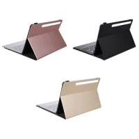 PU Case+Keyboard For Samsung Galaxy Tab S7FE T730/T736 &amp; S7 Plus T970 T975 12.4 Inch Tablet Flip Case Tablet Stand