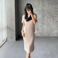 Shenelin Baju Hamil Kekinian Abigail Knit - Baju Dress Hamil Long Maternity Dress Kekinian Stretch N