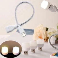 5V USB Night Light Mini LED USB Plug Lamp Power Bank Charging Book reading Eye Protection USB holder hose for powerbank V27