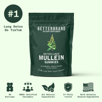 วิตามิน BetterLungs Lung Detox Gummies สำหรับสุขภาพระบบทางเดินหายใจและทำความสะอาดเมือก - 60 เม็ดรสแพ