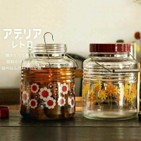 WUZ 屋子 日本ADERIA 昭和復古梅酒玻璃罐3L(釀造/釀酒/玻璃/果醋/橘菊/紅花)