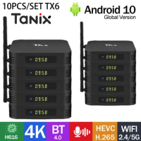 10PCS/SET Tanix TX6 Smart TV Box Allwinner H616 Android10 2.4G/5G WIFI BT Ultra HD Streaming Media Player Dual Antenna TV Prefix