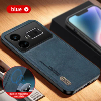For OPPO Realme GT 5 Case Luxury PU Leather Skin Magnetic Protective Back Cover Phone Case For OPPO Realme GT5 Full Cover Shell