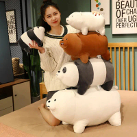 ตุ๊กตาหมี Bare Bears ขนาดใหญ่ (Grizzly, Panda, และ Ice Bear) ของเล่นตุ๊กตา We Bare Bears ของตกแต่งห้