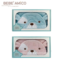 bebe Amico 連帽開纖速乾浴毯-粉色/藍色【悅兒園婦幼生活館】