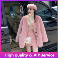 High Quality Genuine Fur Coat for Women, Short Mink Fur Coat for Women, Thickened and Warm Fur in Winter，Real Fur Coat，2023 New